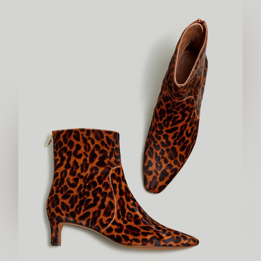 Madewell The Dimes Leopard Print Heeled Boots
